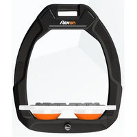 Produktbild von Flex-On Safe-On Sicherheitssteigbügel Plat Grip Schwarz Weiß Orange für Pferde