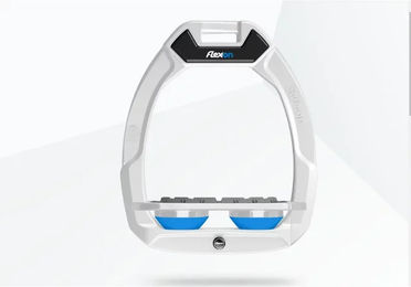 Flex-On Safe-On Sicherheitssteigbügel Reit-Stollen mit Grip in Weiß Grau Blau – Bild 1 von 1