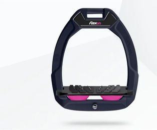 Flex-On Safe-On Sicherheitssteigbügel Reitprofi Schräg Ultra Grip Marine Schwarz Rosa – Bild 1 von 1