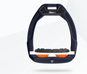Flex-On Safe-On Sicherheitssteigbügel Reitwinkel mit Grip in Blau Weiß Orange – Bild 1 von 1