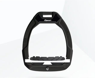 Flex-On Safe-On Sicherheitssteigbügel Reitwinkel mit Grip in Schwarz Weiß Schwarz – Bild 1 von 1