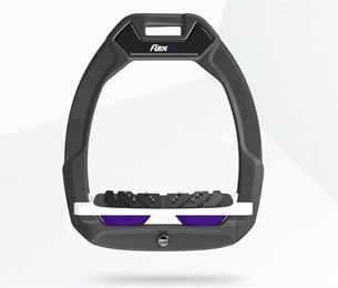Flex-On Safe-On Sicherheitssteigbügel Ultra Grip für Pferde Anthrazit Weiß Violett – Bild 1 von 1