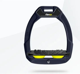 Flex-On Safe-On Sicherheitssteigbügel Ultra Grip für Pferde Blau Schwarz Gelb – Bild 1 von 1
