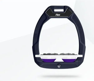 Flex-On Safe-On Sicherheitssteigbügel Ultra Grip für Pferde Braun Weiß Violett – Bild 1 von 1