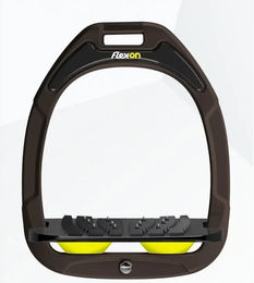 Flex-On Safe-On Sicherheitssteigbügel Ultra Grip für Pferde in Braun Schwarz Yellow – Bild 1 von 1