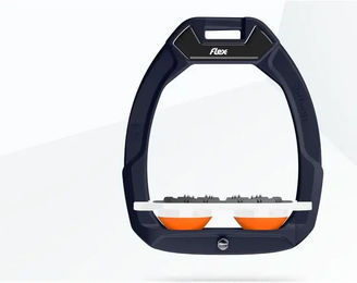 Flex-On Safe-On Sicherheitssteigbügel Ultra Grip für Pferde in Braun Weiß Orange – Bild 1 von 1