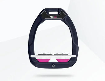 Flex-On Safe-On Sicherheitssteigbügel Ultra Grip für Pferde in Grün Weiß Rosa – Bild 1 von 1