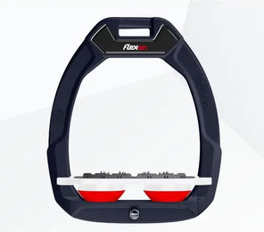 Flex-On Safe-On Sicherheitssteigbügel Ultra Grip für Pferde in Marine Weiß Rot – Bild 1 von 1