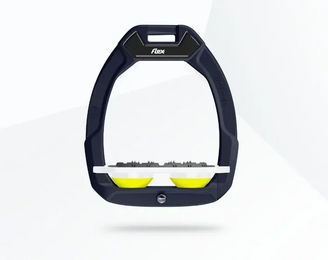Flex-On Safe-On Sicherheitssteigbügel Ultra Grip für Pferde in Rot Weiß Gelb – Bild 1 von 1