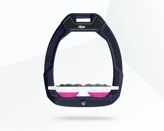 Flex-On Safe-On Sicherheitssteigbügel Ultra Grip für Pferde in Rot Weiß Rosa – Bild 1 von 1
