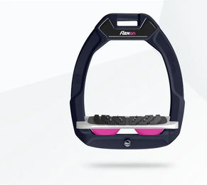 Flex-On Safe-On Sicherheitssteigbügel Ultra Grip für Reiter in Bordeaux Grau Rosa – Bild 1 von 1