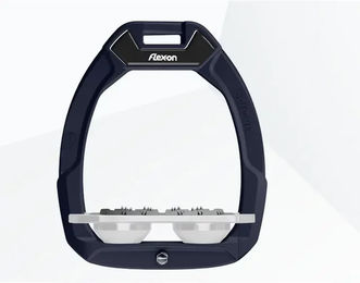 Flex-On Safe-On Sicherheitssteigbügel Ultra Grip für Reiter in Marine Grau Weiß – Bild 1 von 1