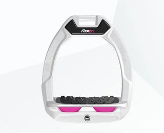 Flex-On Safe-On Sicherheitssteigbügel Ultra Grip für Reiter in Weiß Grau Rosa – Bild 1 von 1