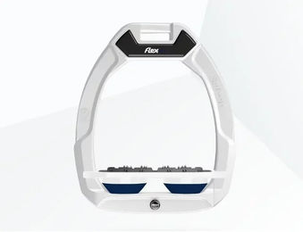 Flex-On Safe-On Sicherheitssteigbügel Ultra Grip Weiß/Marine für Reiter – Bild 1 von 1