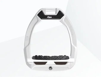 Flex-On Safe-On Sicherheitssteigbügel Ultra Grip Weiß/Weiß/Braun für Reiter – Bild 1 von 1
