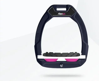 Flex-On Safe-On Sicherheitssteigbügel winklig mit Grip in Marine Weiß Rosa – Bild 1 von 1