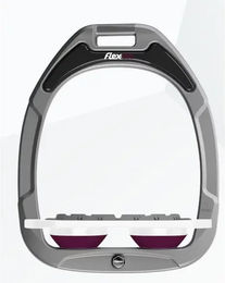 Flex-On Sattelbeschläge Flachgriff aus Aluminium in Weiß und Pflaume mit Green Composite – Bild 1 von 1