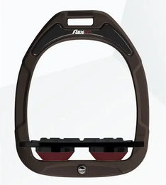 Flex-On Sattelsteigbügel Flat Grip Green Composite in Braun Schwarz Bordeaux – Bild 1 von 1