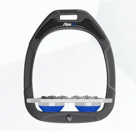 Flex-On Sattelsteigbügel Flat Ultra Grip Green Composite Anthrazit Grau Blau – Bild 1 von 1