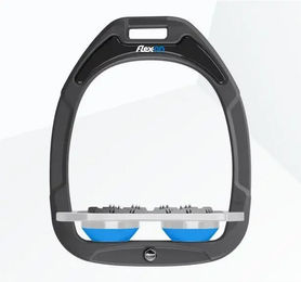 Flex-On Sattelsteigbügel Flat Ultra Grip Green Composite Anthrazit Grau Blau – Bild 1 von 1