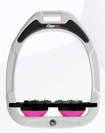 Flex-On Schräg-Grip Steigbügel Green Composite Weiß Schwarz Rosa – Bild 1 von 1