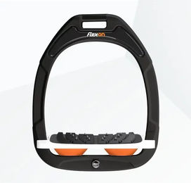 Flex-On Schräg-Steigbügel Ultra Grip Green Composite Schwarz Weiß Orange – Bild 1 von 1