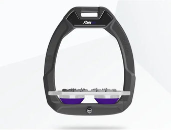 Flex-On Sicherheitsreitersteigbügel Plat Ultra Grip Anthrazit Grau Violett mit Safe-On System – Bild 1 von 1