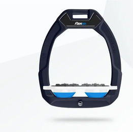 Flex-On Sicherheitsreitsteigbügel Flach Ultra Grip Aluminium Weiß Blau – Bild 1 von 1