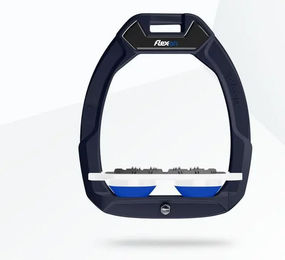 Flex-On Sicherheitsreitsteigbügel Flach Ultra Grip Aluminium Weiß Blau – Bild 1 von 1