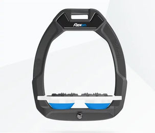 Flex-On Sicherheitsreitsteigbügel Flat Ultra Grip Safe-On Anthrazit Weiß Blau – Bild 1 von 1