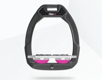 Flex-On Sicherheitsreitsteigbügel Plat Grip Safe-On Anthrazit Grau Rosa – Bild 1 von 1