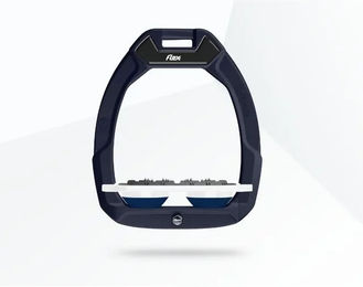 Flex-On Sicherheitsreitsteigbügel Plat Ultra Grip in Rot Weiß Marine mit Safe-On System – Bild 1 von 1