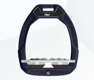 Flex-On Sicherheitsreitsteigbügel Plat Ultra Grip Marine Grau Braun mit Safe-On Funktion – Bild 1 von 1