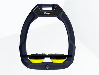 Flex-On Sicherheitsreitsteigbügel Plat Ultra Grip Marine Schwarz Gelb Safe-On – Bild 1 von 1