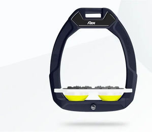 Flex-On Sicherheitsreitsteigbügel Plat Ultra Grip Safe-On Braun Weiß Gelb – Bild 1 von 1