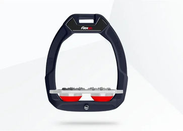 Flex-On Sicherheitsreitsteigbügel Plat Ultra Grip Safe-On in Grün/Grau/Rot – Bild 1 von 1