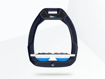 Flex-On Sicherheitsreitsteigbügel Plat Ultra Grip Safe-On in Grün Weiß Blau – Bild 1 von 1
