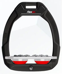 Flex-On Sicherheitsreitsteigbügel Plat Ultra Grip Safe-On Schwarz Grau Rot – Bild 1 von 1