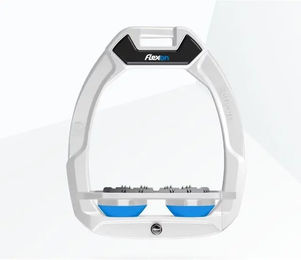 Flex-On Sicherheitsreitsteigbügel Plat Ultra Grip Safe-On Weiß Grau Blau – Bild 1 von 1