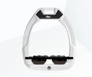 Flex-On Sicherheitssteigbügel Flach Ultra Grip für Pferde in Weiß/Schwarz/Braun – Bild 1 von 1