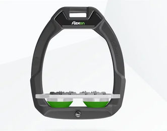 Flex-On Sicherheitssteigbügel Flat Ultra Grip Anthrazit Grau Grün mit Safe-On System – Bild 1 von 1
