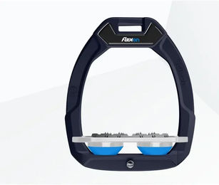 Flex-On Sicherheitssteigbügel Flat Ultra Grip Blau Grau Blau mit Safe-On System – Bild 1 von 1