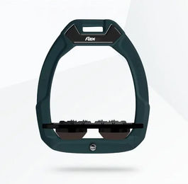 Flex-On Sicherheitssteigbügel Flat Ultra Grip für Pferde in Grün/Schwarz/Braun mit Safe-On System – Bild 1 von 1