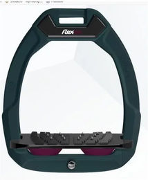 Flex-On Sicherheitssteigbügel Flat Ultra Grip für Pferde in Grün/Schwarz/Pflaume mit Safe-On System – Bild 1 von 1