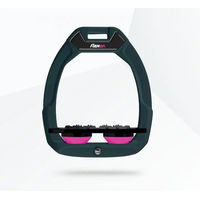 Produktbild von Flex-On Sicherheitssteigbügel Flat Ultra Grip für Pferde in Grün/Schwarz/Rosa mit Safe-On System