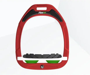 Flex-On Sicherheitssteigbügel Green Composite mit Neigung und Grip in Rot Weiß Grün – Bild 1 von 1