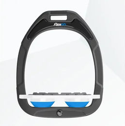 Flex-On Sicherheitssteigbügel Plat Grip Green Composite Anthrazit Weiß Blau – Bild 1 von 1