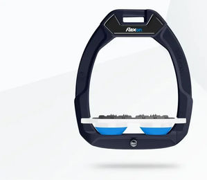 Flex-on Sicherheitssteigbügel Plat Ultra Grip Blau/Weiß mit Safe-On Funktion – Bild 1 von 1