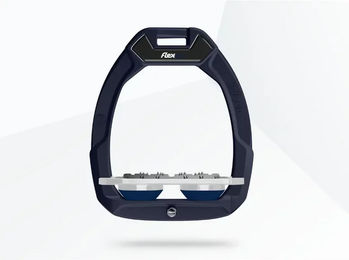Flex-On Sicherheitssteigbügel Plat Ultra Grip für Pferde in Grün/Grau/Marine mit Safe-On System – Bild 1 von 1