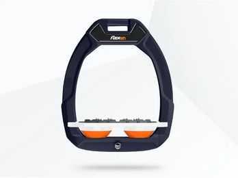 Flex-On Sicherheitssteigbügel Plat Ultra Grip für Pferde in Grün Weiß Orange mit Safe-On System – Bild 1 von 1